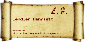 Lendler Henriett névjegykártya